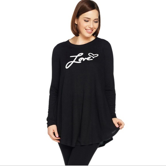 AnyBody Tops - [AnyBody] QVC Brushed Hacci Love Swing Top